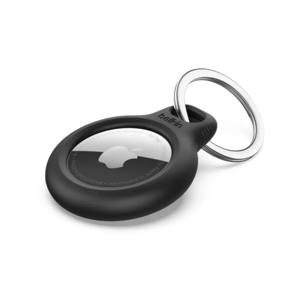 Bezpečný držák s kroužkem na klíče pro AirTag černý