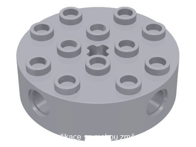 6222 Light Bluish Gray Brick, Round 4 x 4 with 4 Side Pin Holes and Center Axle 