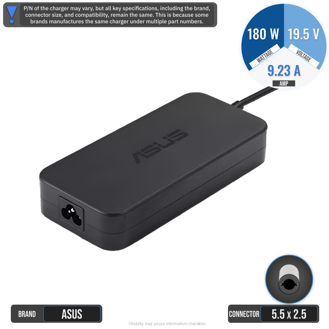 Originální 180W AC Adaptér Asus ADP-180MB F (5,5x2,5mm) 9,23A - bazar