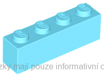 3010 Medium Azure Brick 1 x 4