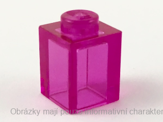 3005 Trans-Dark Pink Brick 1 x 1