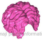 29634 Dark Pink Hair Female Very Curly, Parted in Middle