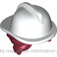 53117pb02 Dark Red Hair with Molded White Fire Helmet