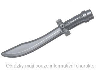 25111 Flat Silver Sword, Saber/Dao Curved Blade and Hilt