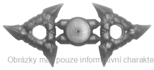 19807 Flat Silver Throwing Star (Shuriken) with Textured Grips, 2 on Sprue