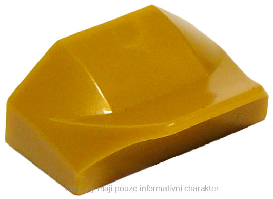 47458 Pearl Gold Slope, Curved 1 x 2 x 2/3 Wing End