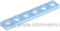 3666 Bright Light Blue Plate 1 x 6