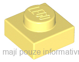 3024 Bright Light Yellow Plate 1 x 1
