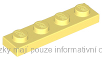 3710 Bright Light Yellow Plate 1 x 4