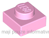 3024 Bright Pink Plate 1 x 1