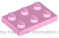 3021 Bright Pink Plate 2 x 3