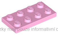 3020 Bright Pink Plate 2 x 4