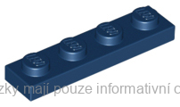 3710 Dark Blue Plate 1 x 4