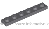 3666 Dark Bluish Gray Plate 1 x 6