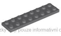 3034 Dark Bluish Gray Plate 2 x 8