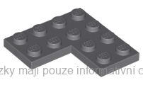 2639 Dark Bluish Gray Plate 4 x 4 Corner