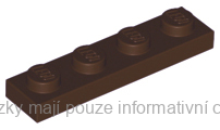 3710 Dark Brown Plate 1 x 4