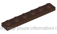 3666 Dark Brown Plate 1 x 6