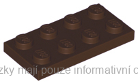 3020 Dark Brown Plate 2 x 4