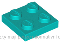 3022 Dark Turquoise Plate 2 x 2