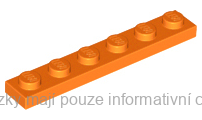 3666 Orange Plate 1 x 6