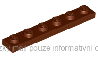 3666 Reddish Brown Plate 1 x 6