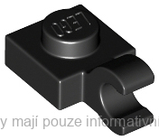 61252 Black Plate, Modified 1 x 1 with Open O Clip