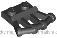 92692 Black Plate, Modified 1 x 2 with Angled Bar Handles on Side