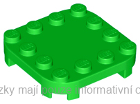 66792 Bright Green Plate, Modified 4 x 4 with Rounded Corners and 4 Feet
