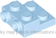 99206 Bright Light Blue Plate, Modified 2 x 2 x 2/3 with 2 Studs on Side