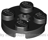 4032 Black Plate, Round 2 x 2 with Axle Hole