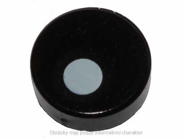 98138pb097 Black Tile, Round 1 x 1 with Small White Circle Eye Pupil Offset