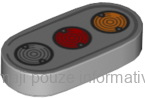 1126pb001 Light Bluish Gray Tile, Round 1 x 2 Oval with Orange and Red Lights