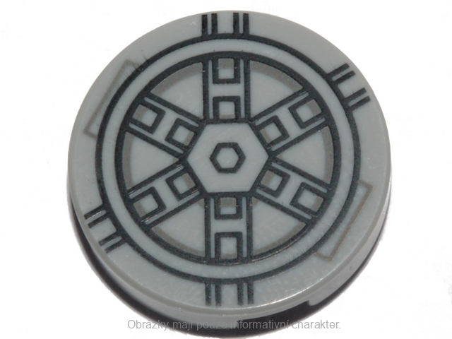14769pb578 Light Bluish Gray Tile, Round 2 x 2 with Black SW TIE Bomber
