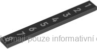 4162pb247 Black Tile 1 x 8 with White Numbers 1, 2, 3, 4, 5, 6, 7, and 8