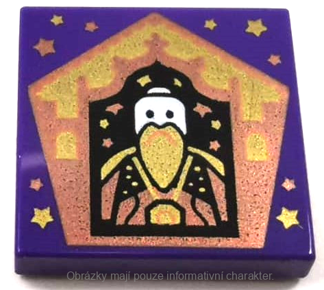 3068bpb1748 Dark Purple Tile 2 x 2 with Chocolate Frog Card Salazar Slytherin