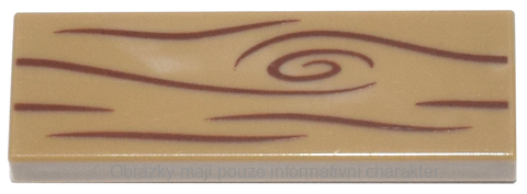 63864pb133 Dark Tan Tile 1 x 3 with Wood Grain Pattern