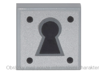 3070bpb081 Light Bluish Gray Tile 1 x 1 with Groove with Black Keyhole