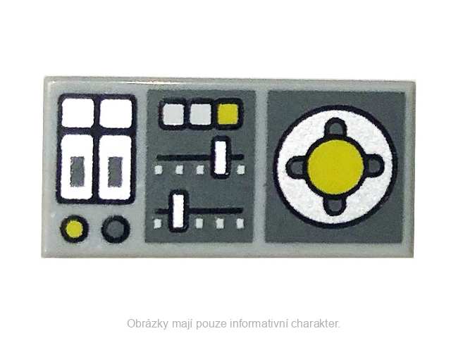 3069bpb0847 Light Bluish Gray Tile 1 x 2 with Groove with Vehicle Control Panel
