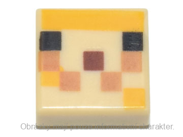 3070bpb183 Tan Tile 1 x 1 with Groove (Minecraft Pufferfish Fry Face)