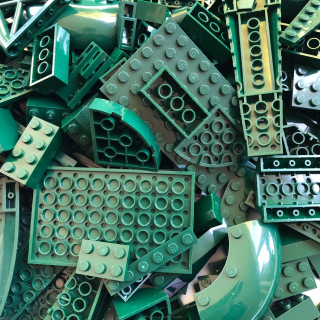 LEGO Mix Barva Tmavě Zelená (Dark Green)  250g