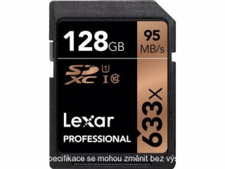 Lexar SDXC 128GB 633x Professional Class 10 UHS-I U1 LSD128GCB633