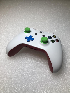 Microsoft Xbox One S Wireless Controller - Custom White/Green/Blue **POUŽITÝ**