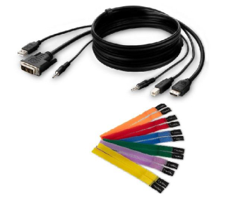 Dual DVI to HDMI High Retention + USB A/B + Audio Passive Combo KVM Cable