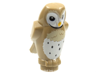 92084pb06 Dark Tan Owl, Angular Features with Yellow Beak