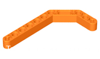 32009 Orange Technic, Liftarm, Modified Bent Thick 1 x 11.5 Double