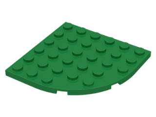 6003 Green Plate, Round Corner 6 x 6