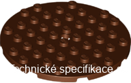 74611 Reddish Brown Plate, Round 8 x 8 with Hole