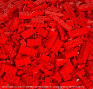 LEGO Mix Červená Barva 0,5 KG