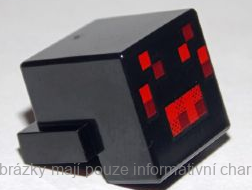 19727pb001 Black Creature Head Pixelated (Minecraft Spider) 
